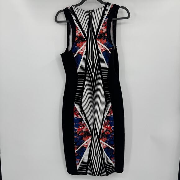 Material Girl Women's XL Optical Printed Sleeveless Bodycon Sheath Dress Black - Picture 5 of 9